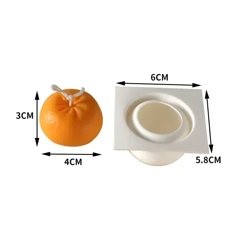 Bath Bomb Mold - Yeni 3D Turuncu Silikon Mum Kalıbı